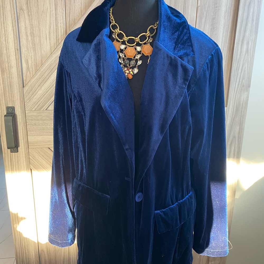 BloomChic Deep Blue Velvet Blazer